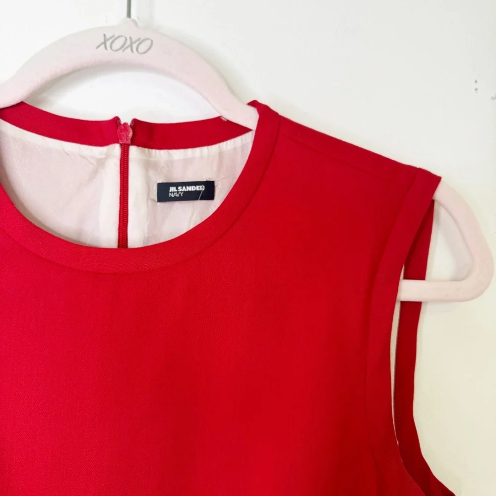 Jill Sander Red Sheath Dress Size Euro 36/US Size 2 - Picture 7 of 9